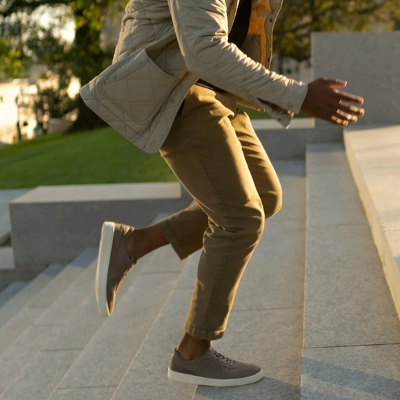 Nisolo Beto GoTo Court Men's Grey Sneakers - Size 11.5 - Picture 3 of 8